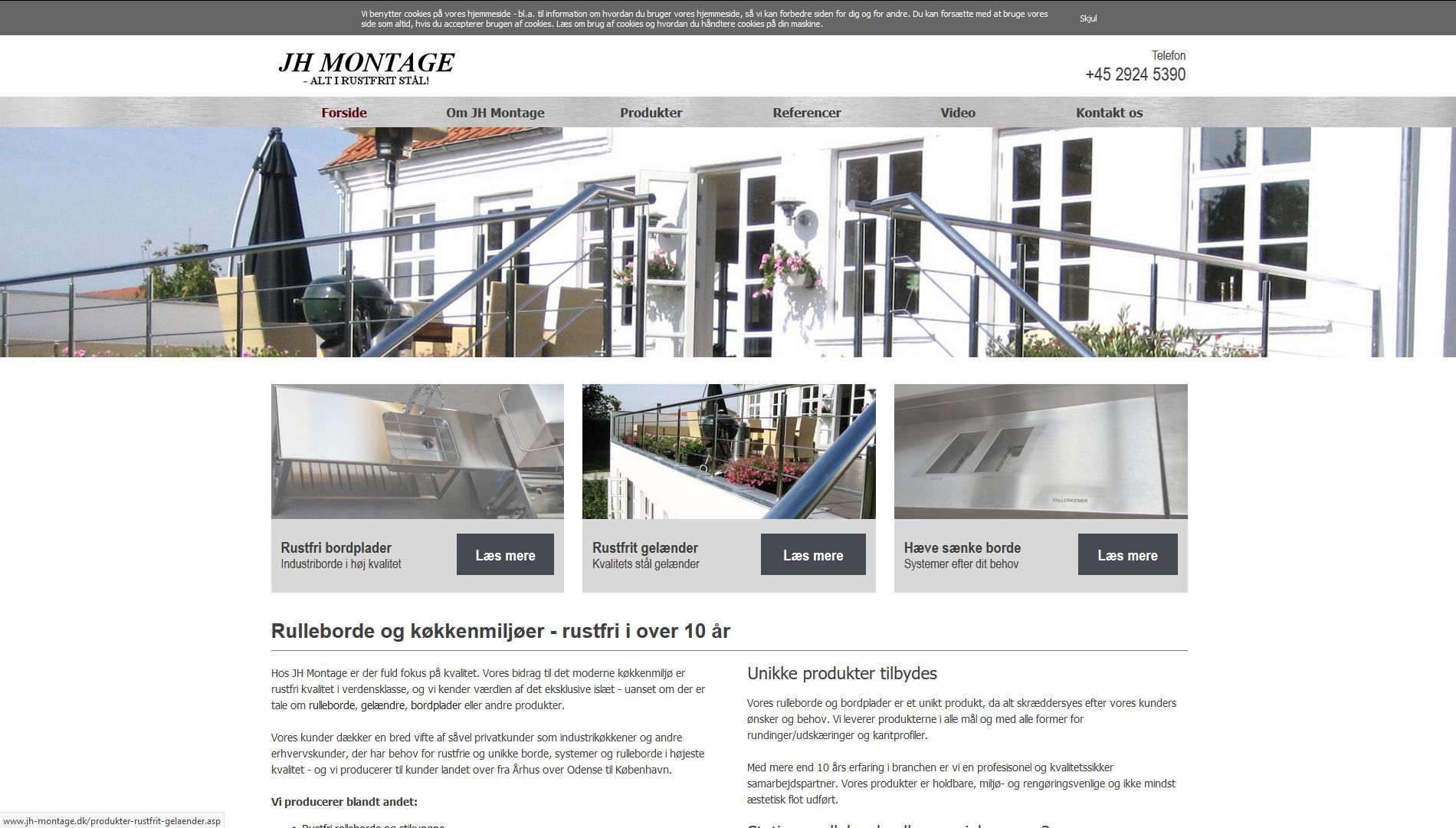 jh-montage.dk - informationsside med tilvalgte moduler